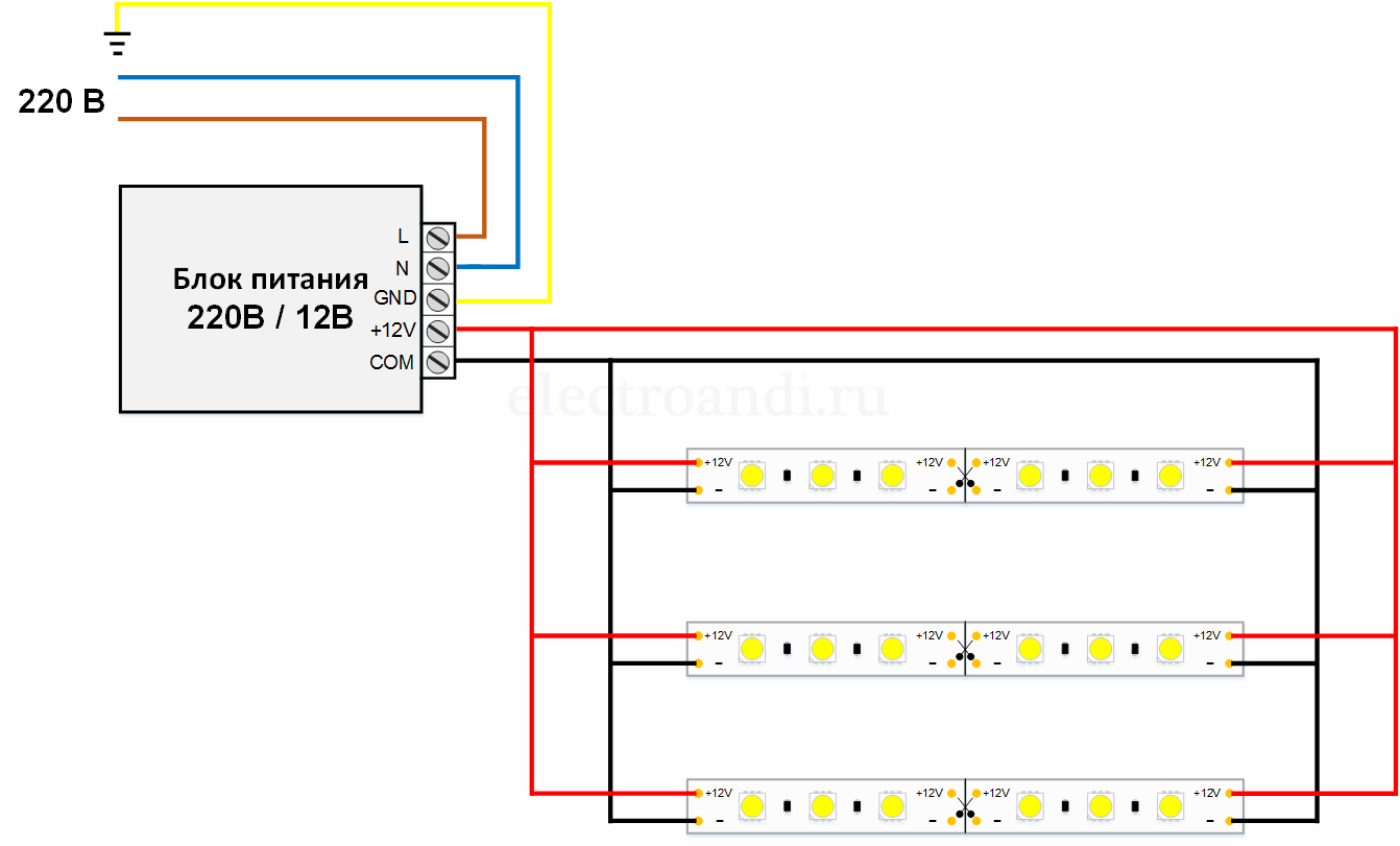 Схема драйвера для светодиодов 220. схемы драйверов led