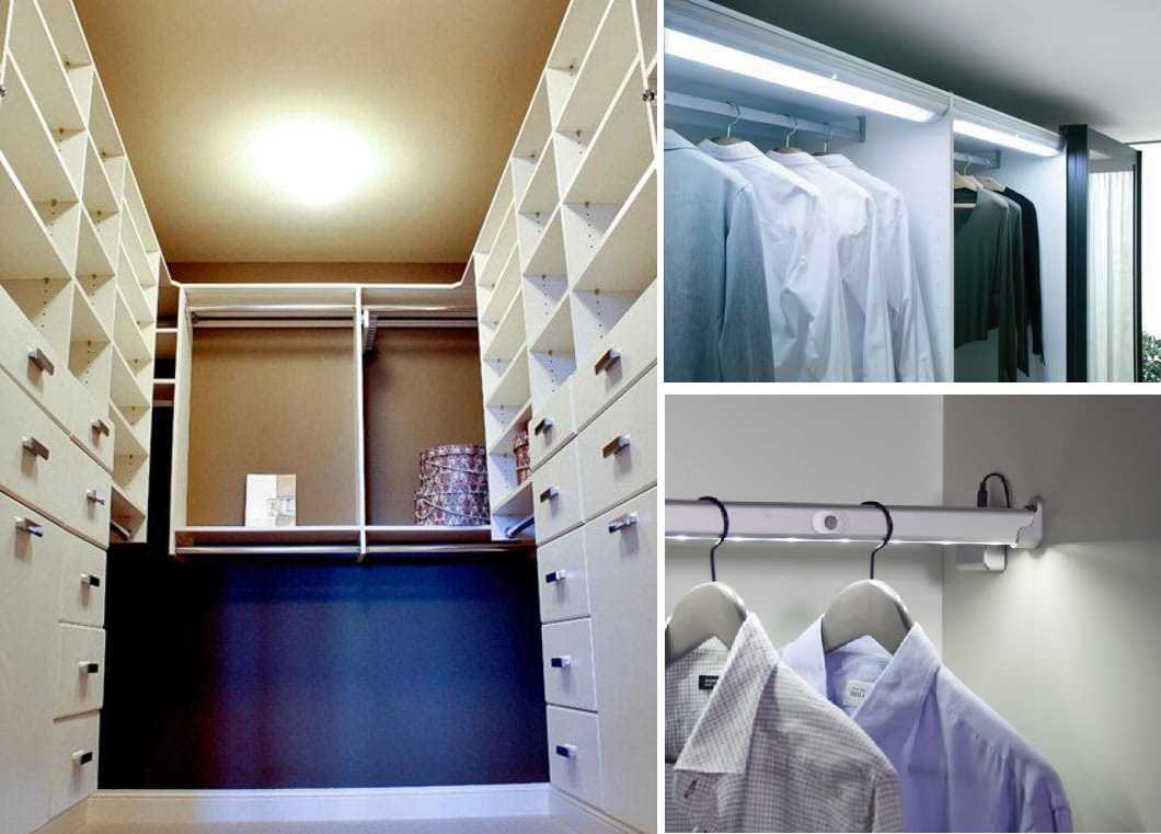 Свет в гардеробной: какие светильники выбрать, идеи