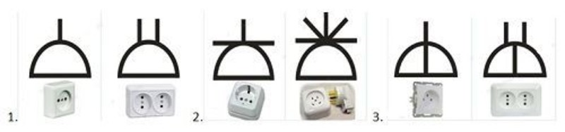 Графические обозначения розеток и выключателей на электрических схемах по гост