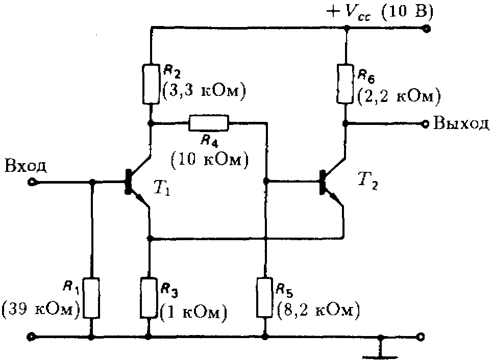 Rs -триггер на дискретных элементах (транзисторах)