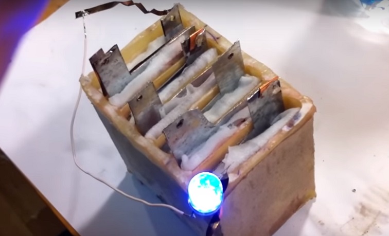 Самостоятельно изготовление батарейки из подручных материалов