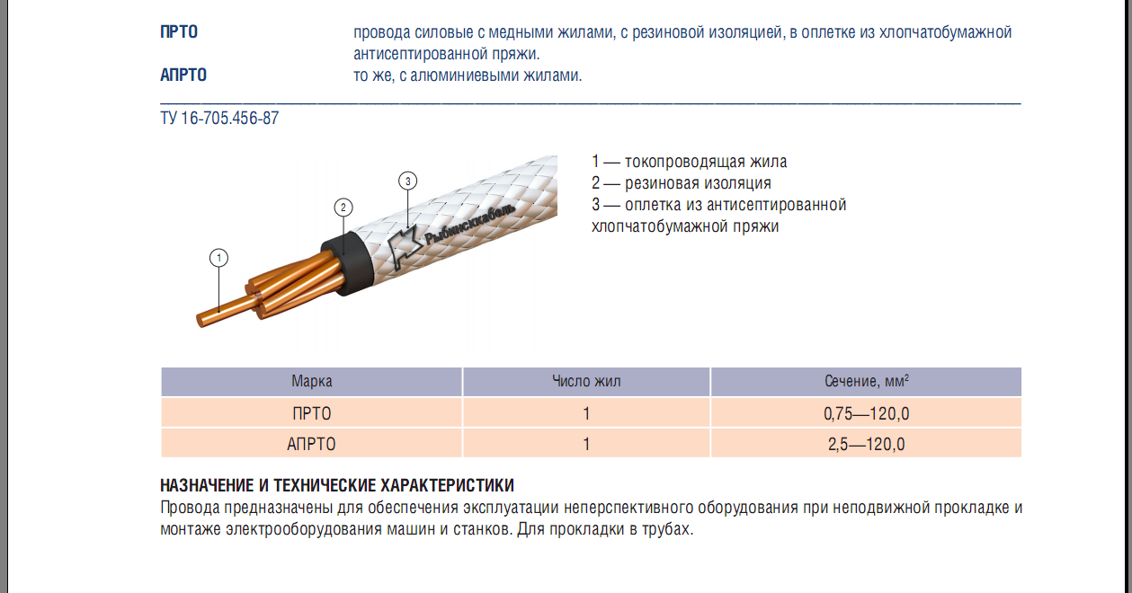 Область применения и технические характеристики провода пв-3