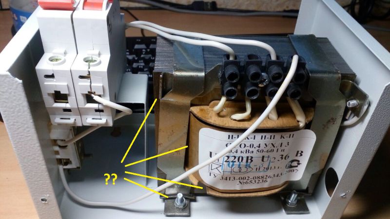 Как подключить понижающий трансформатор 220 36 или 12 вольт