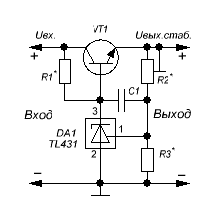 Мощный стабилизатор на lm317 и транзисторе