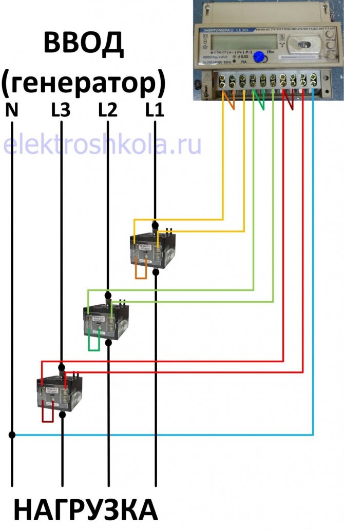 Подключение счетчика через трансформаторы тока (фото, видео, схема)